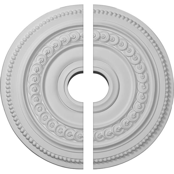 Ekena Millwork Oldham Ceiling Medallion, Two Piece (Fits Canopies up to 8 5/8"), 18"OD x 3 1/2"ID x 1 1/4"P CM18OL2-03500 - main